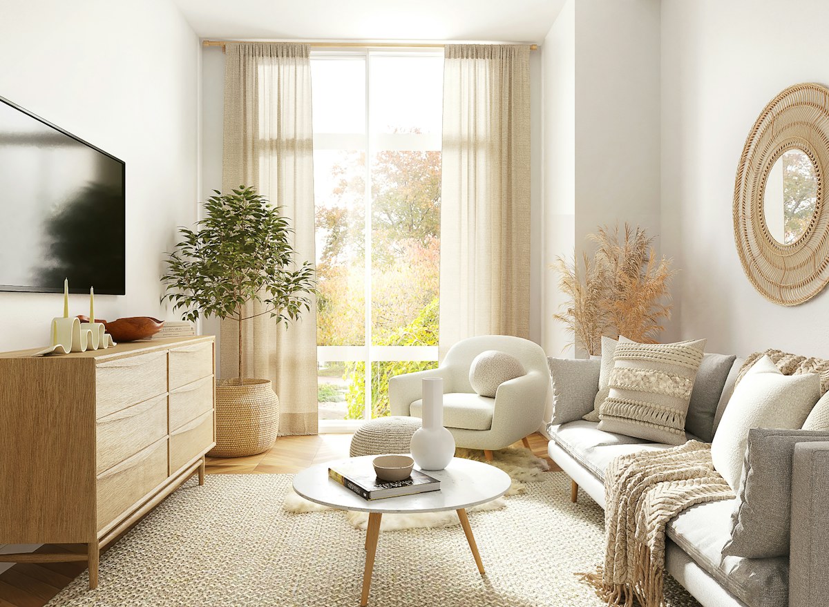 Bright living-room photograph shown in an illustrative image-compression preview